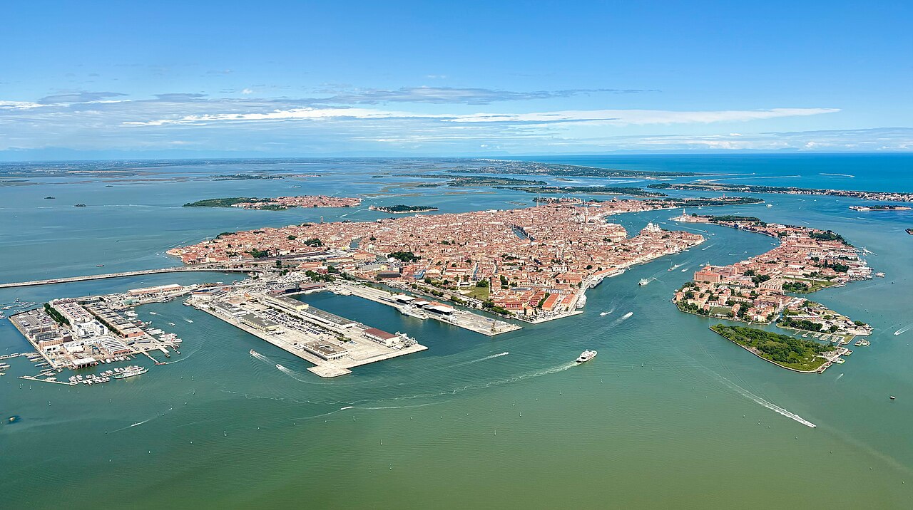 Aerial view of Venice and its lagoon, Italy