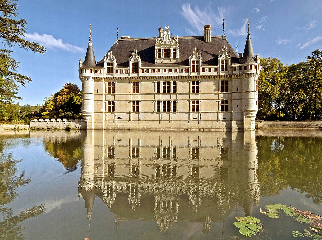 Château d'Azay-le-Rideau in the Loire region, France