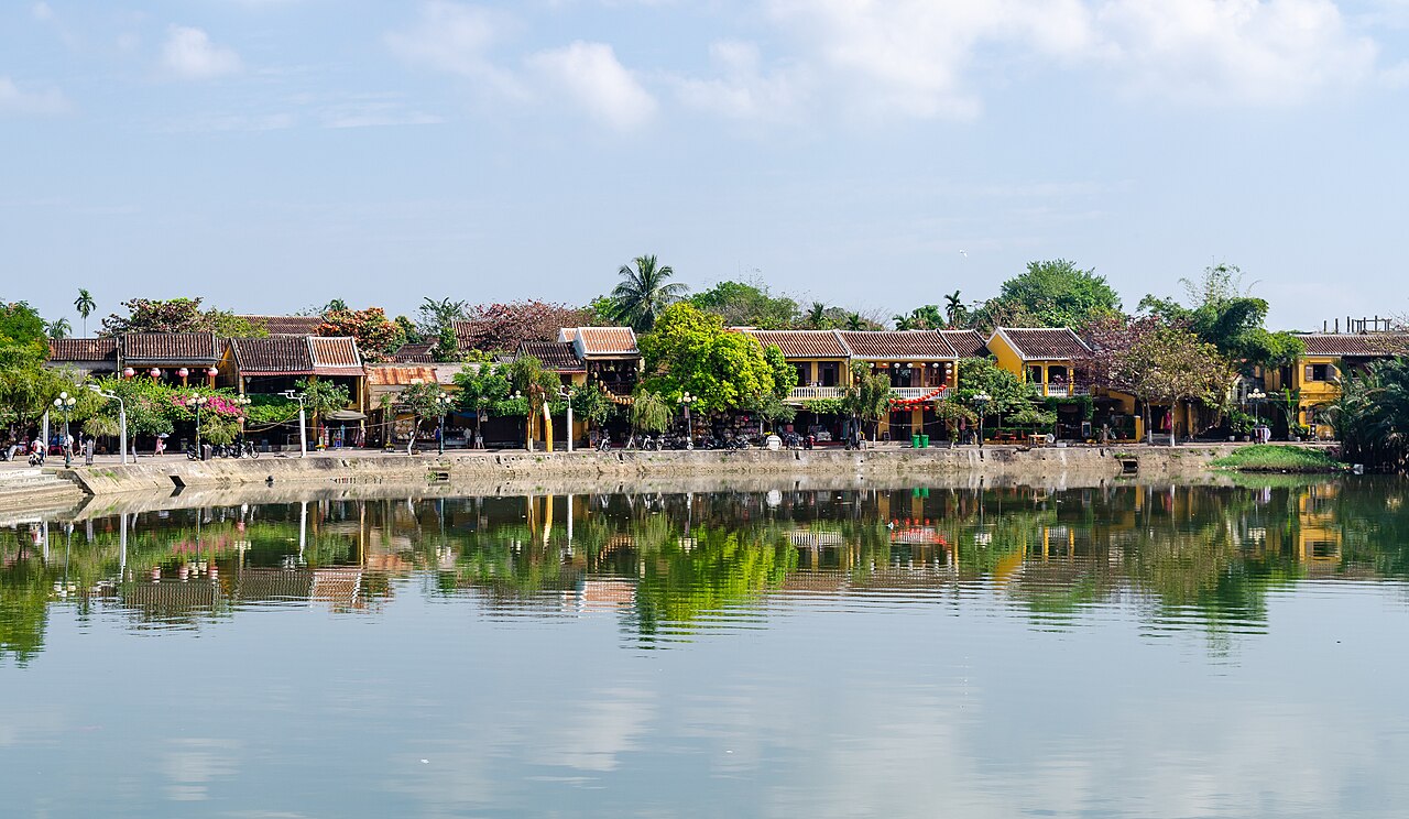 Historic houses beside the Thu Bồn River in Hoi An, Vietnam