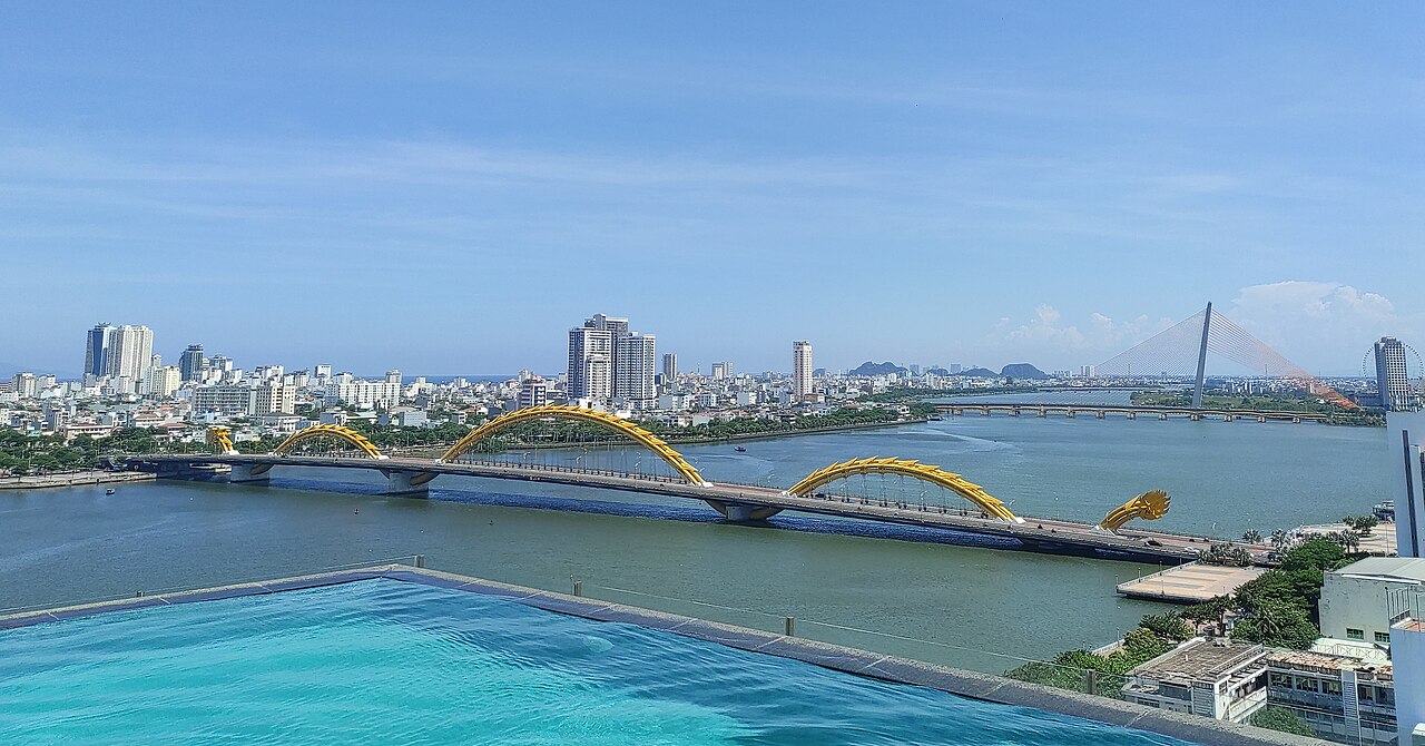 Dragon Bridge and the Da Nang riverfront, Vietnam