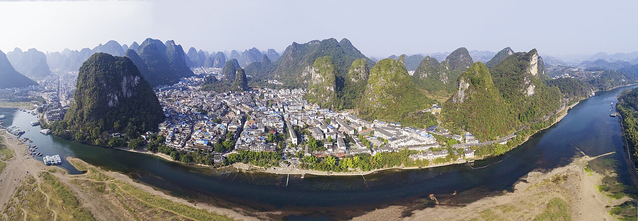 Karst hills around Yangshuo, Guangxi, China