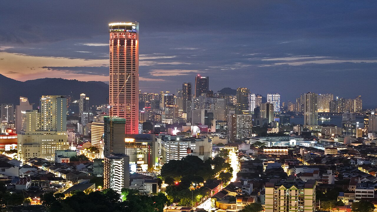 George Town's skyline on Penang Island, Malaysia