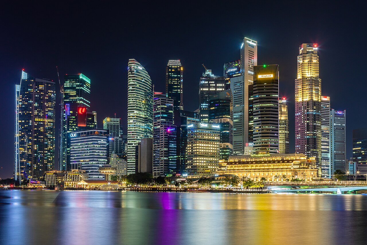 Singapore's skyline across Marina Bay
