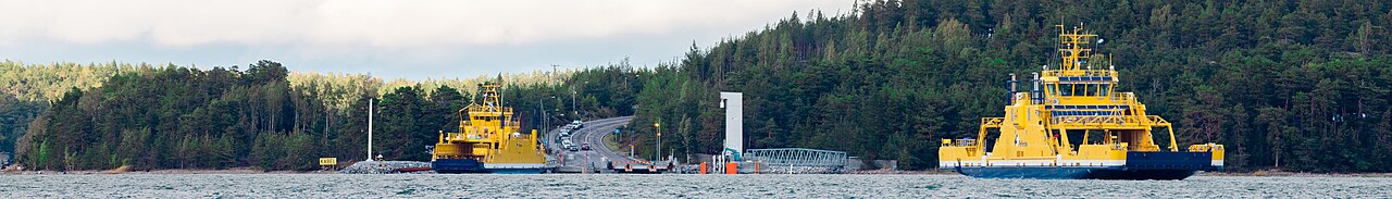 Archipelago Trail ferries at Lillmälö, Pargas, in the Turku archipelago, Finland