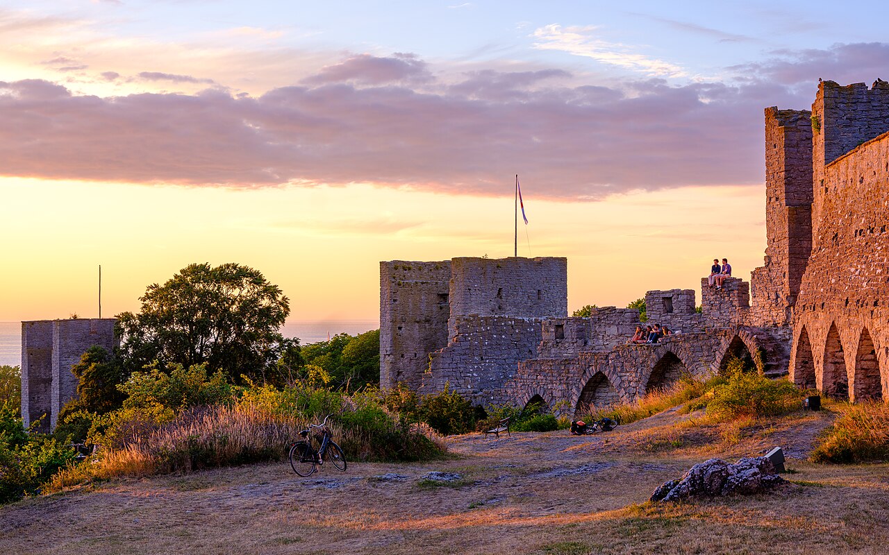 The medieval city wall of Visby on Gotland, Sweden